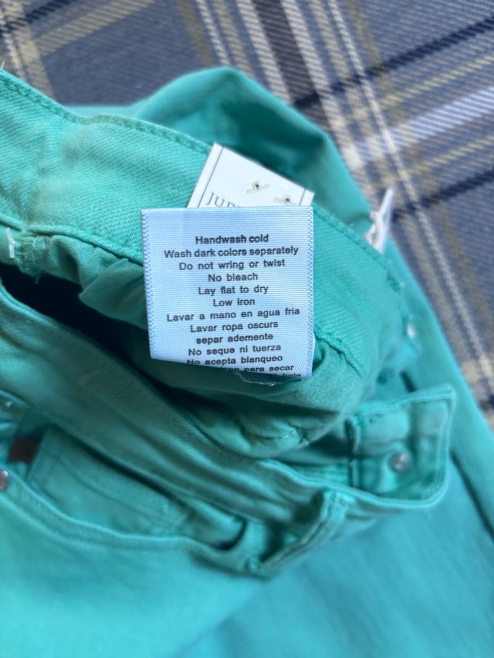 NWT JUDY BLUE high rise garment dyed slim jeans in aquamarine - Picture 12 of 14